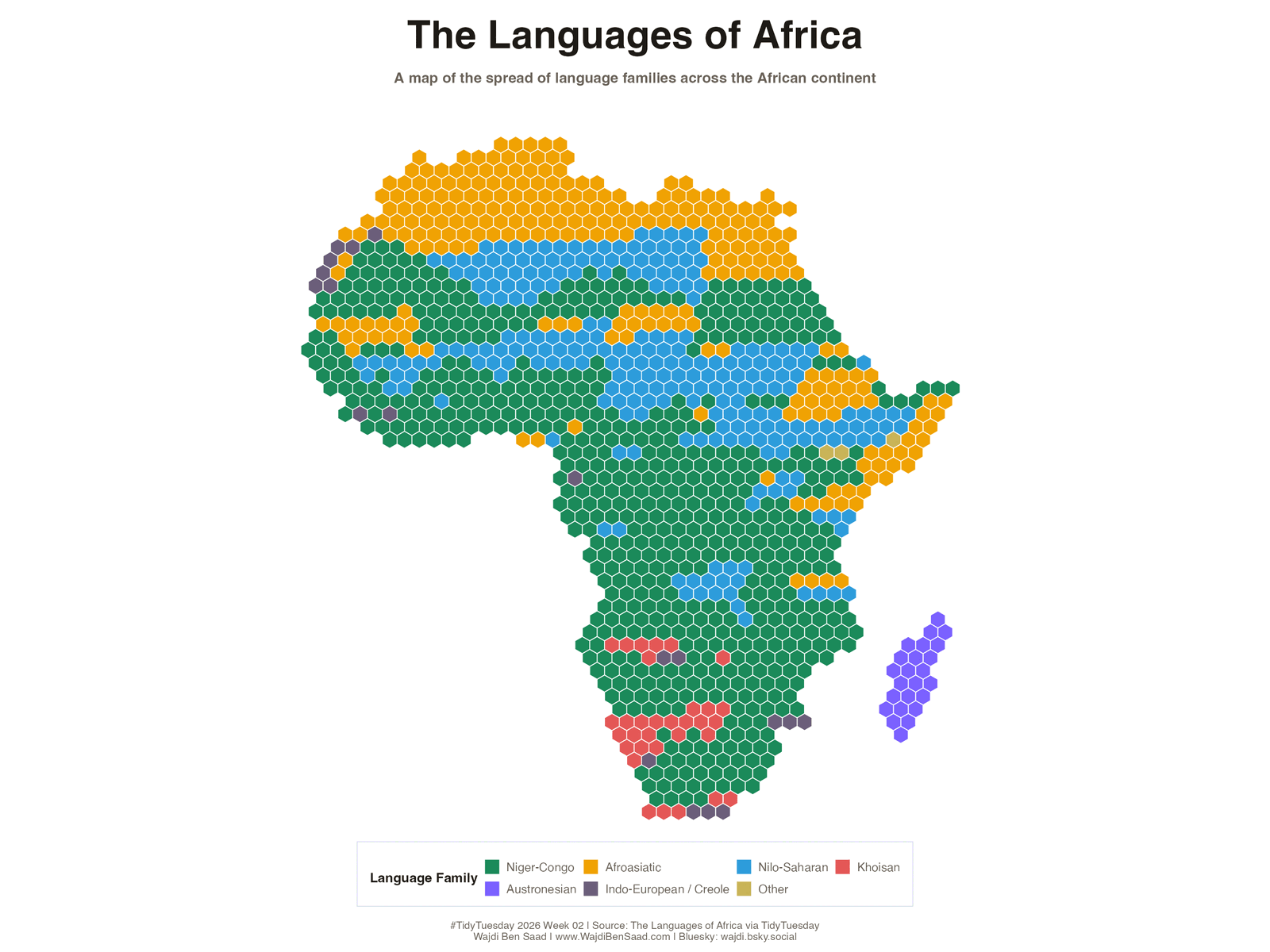 Process GIF showing the making of the African languages chart